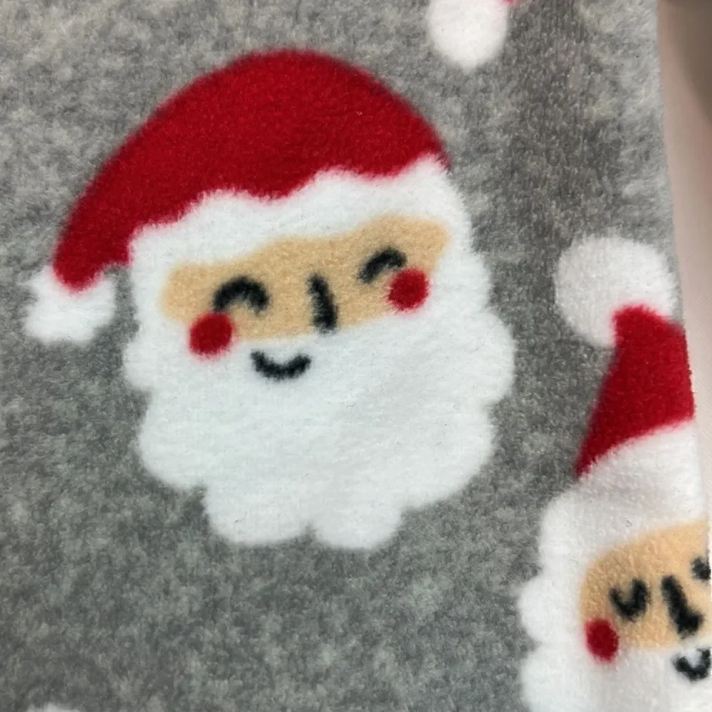 Carter’s Plush Santa Grey and red flannel sleeper Pajamas size 3 months EUC